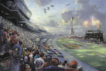 kinkade Painting - NASCAR THUNDER Thomas Kinkade
